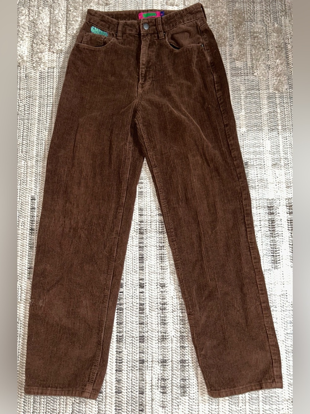 Empyre Tori Corduroy Pants Womens 0 Brown Skate Loose Baggy Relaxed